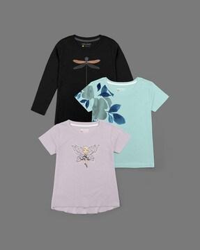 pack of 3 printed round-neck t-shirts