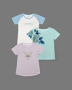 pack of 3 printed round-neck t-shirts