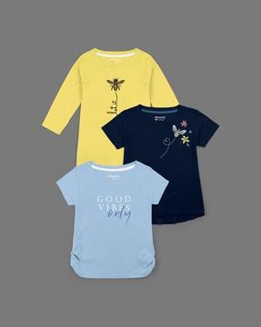 pack of 3 printed round-neck t-shirts