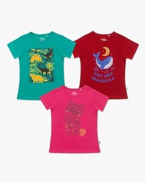 pack of 3 printed round-neck t-shirts