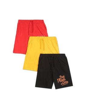 pack of 3 printed shorts with drawstring waist