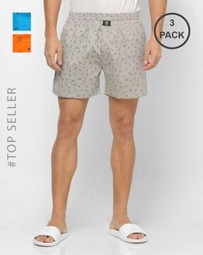 pack of 3 printed shorts with elasticated waist