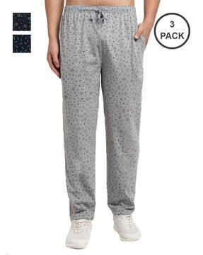 pack of 3 printed straight trackpants