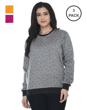 pack of 3 printed sweatshirts