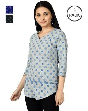 pack of 3 printed tops