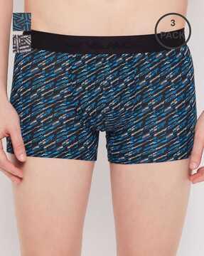 pack of 3 printed trunks with elasticated waist