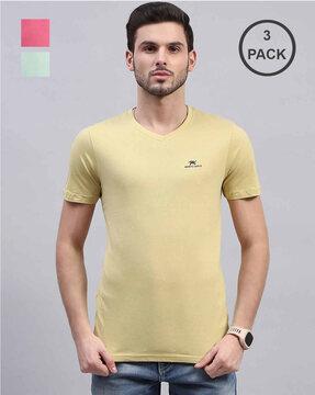 pack of 3 regular fit v-neck t-shirts