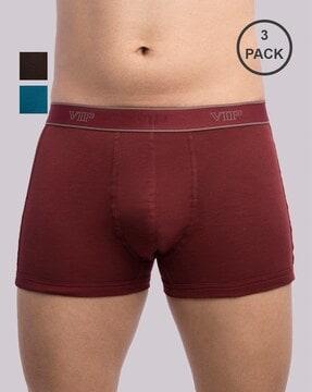 pack of 3 regular trunks with elasticated waist