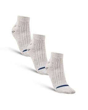 pack of 3 ribbed ankle-length socks