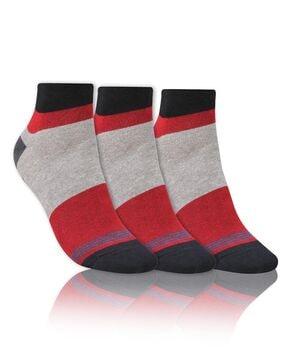 pack of 3 ribbed ankle-length socks