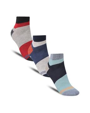 pack of 3 ribbed ankle-length socks