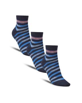 pack of 3 ribbed ankle-length socks