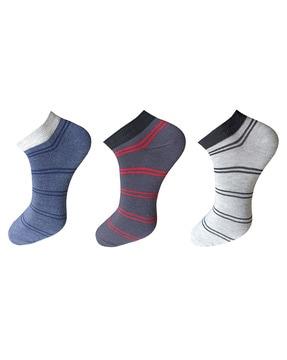 pack of 3 ribbed ankle-length socks