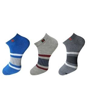 pack of 3 ribbed ankle-length socks