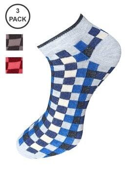 pack of 3 ribbed ankle-length socks