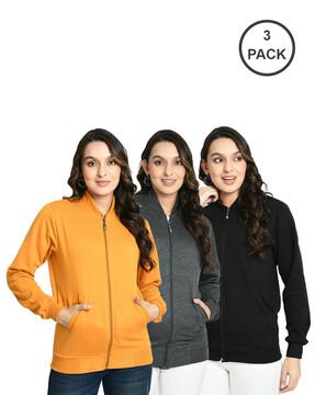 pack of 3 ribbed hem jackets