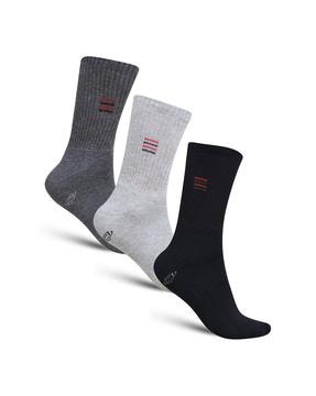 pack of 3 ribbed mid-calf length socks