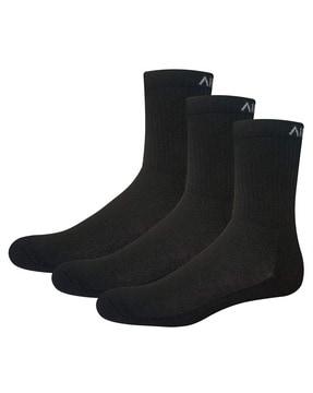 pack of 3 ribbed mid-calf length socks