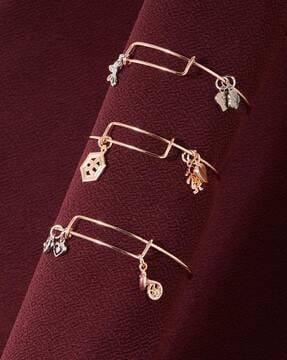 pack of 3 rose gold plated charms bracelets - mhcoka3 -2