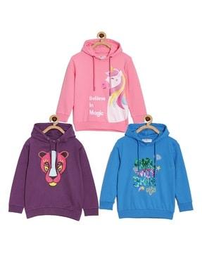 pack of 3 round-neck hoodies