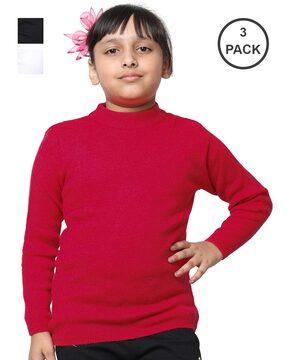 pack of 3 round-neck pullover sweater