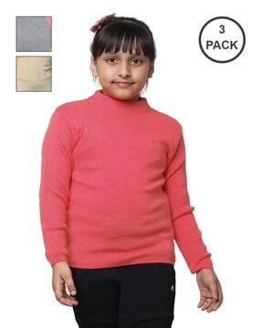 pack of 3 round-neck pullover sweater