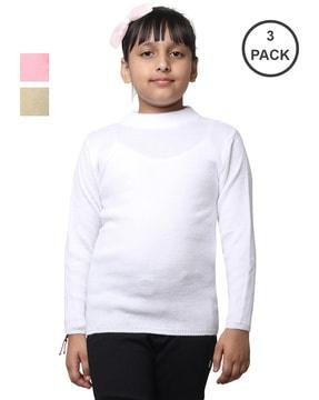 pack of 3 round-neck pullover sweater