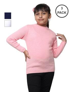 pack of 3 round-neck pullover sweater