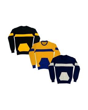 pack of 3 round-neck sweatshirt