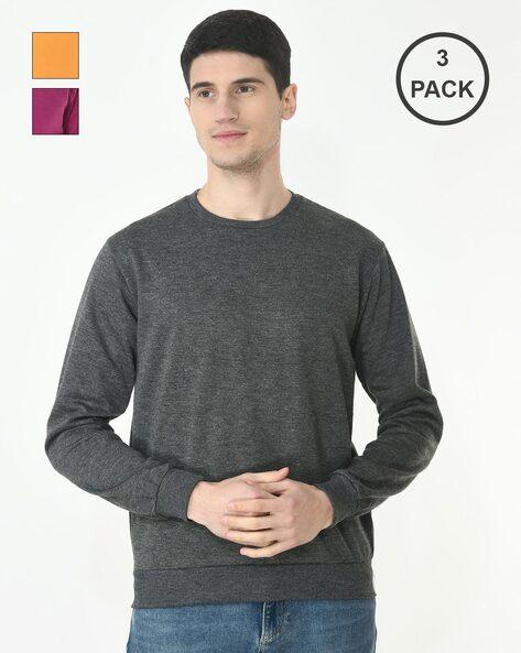 pack of 3 round-neck sweatshirts
