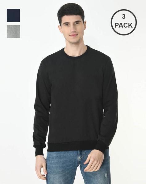 pack of 3 round-neck sweatshirts