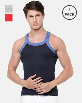 pack of 3 round-neck vests