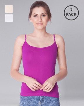 pack of 3 scoop-neck camisoles