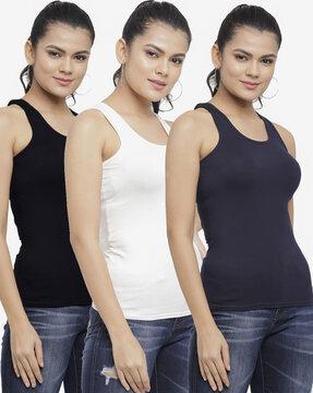 pack of 3 scoop-neck racerback tanks