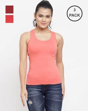 pack of 3 scoop-neck racerback tanks