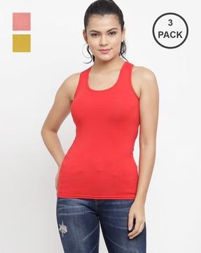 pack of 3 scoop-neck racerback tanks