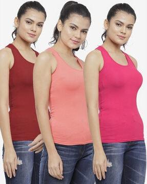 pack of 3 scoop-neck racerback tanks