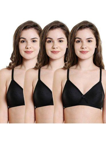 pack of 3 seamless cup bra in black colour