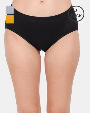 pack of 3 seamless hipsters with elasticated waist