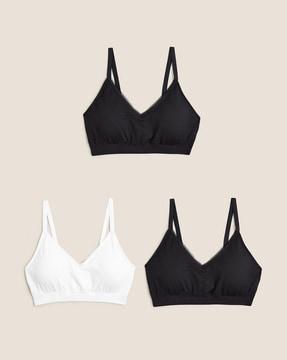 pack of 3 seamless non-wired bralette bras