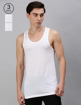 pack of 3 sleeveless cotton vests