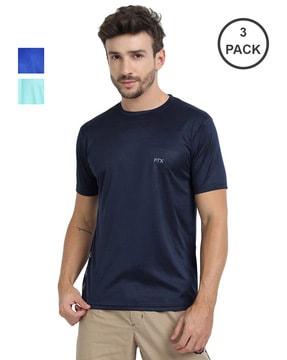 pack of 3 slim fit t-shirt with crew-neck