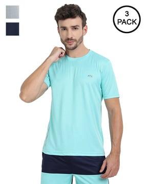 pack of 3 slim fit t-shirt with crew-neck