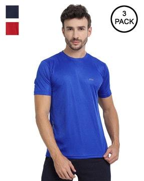 pack of 3 slim fit t-shirt with crew-neck