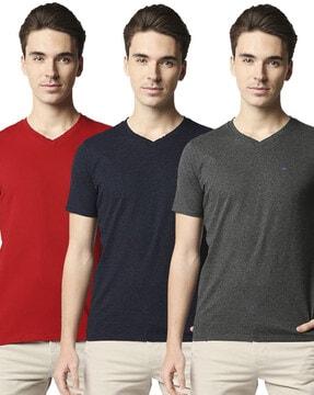 pack of 3 slim fit v-neck t-shirts