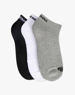pack of 3 socks with logo pattern