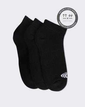 pack of 3 socks with logo pattern
