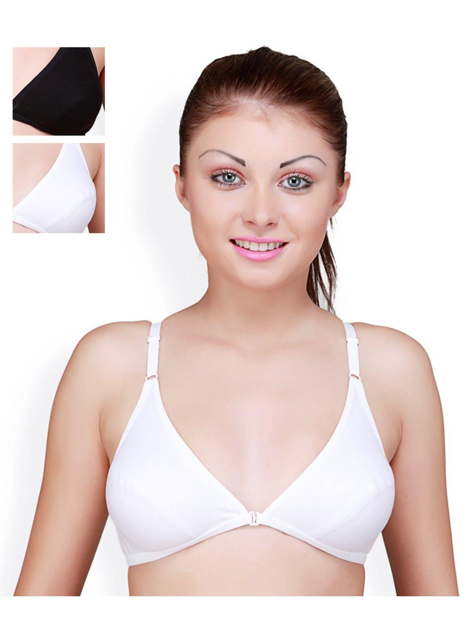 pack of 3 solid front open bras - multi-color