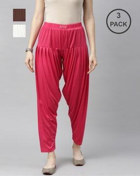 pack of 3 solid patiala pant