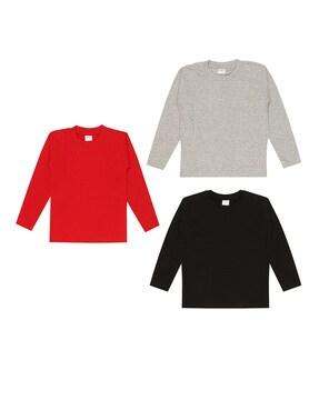 pack of 3 solid round-neck t-shirt